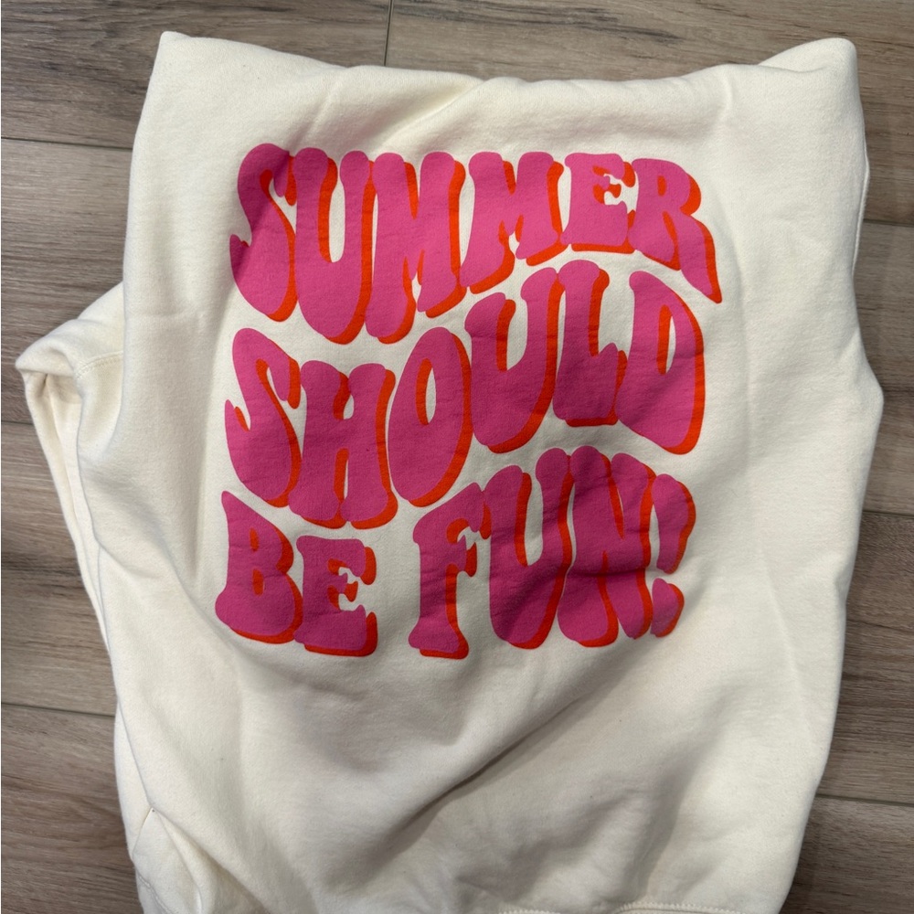 Cream Graphic Hoodie - 'Summer Should Be Fun!'